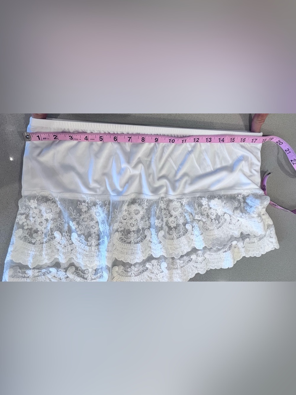 Women's White Lace Tunic Extender stretchy small - Picture 10 of 14